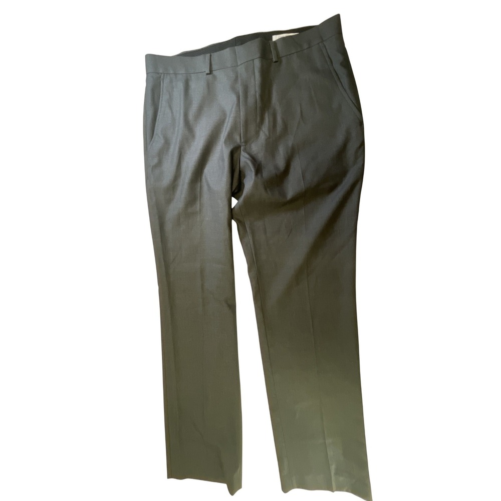 Kenneth Cole Reaction Mens 34x32 Dress Pants Charcoal Gray Herringbone LR4222